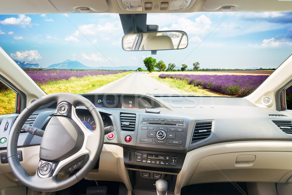 Stock photo: car windscreen with road