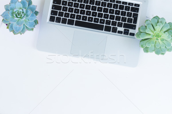 área de trabalho cena laptop telefone branco tabela Foto stock © neirfy