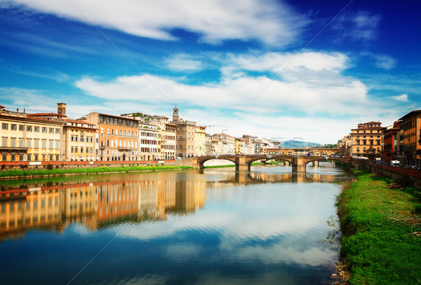 old town and river Arno, Florence, Italy Stock photo © neirfy