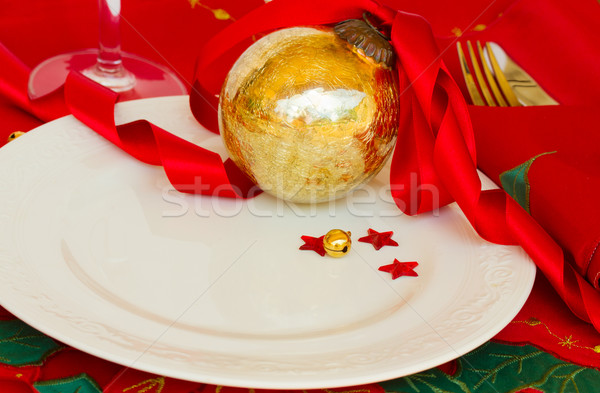 Stock photo: plate served for christmas