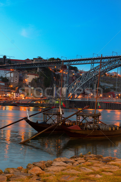 Stock photo: Night scene of Porto, Portugal