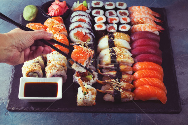 Japanese sushi dish Stock photo © neirfy