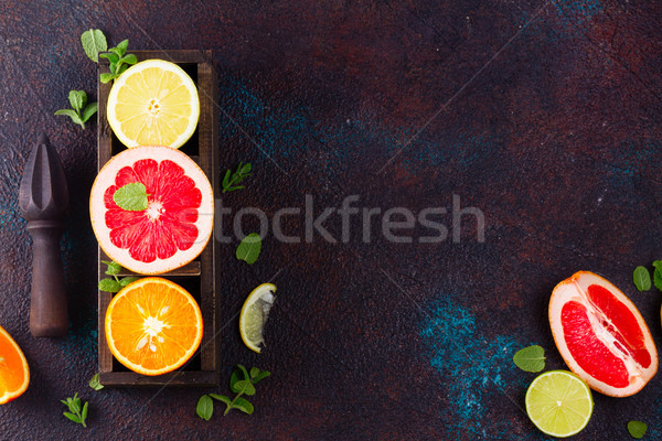 Orange, lemon and grapefruit Stock photo © neirfy