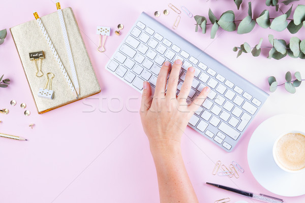 Flat Lay Home Office Workspace Stock Photo C Anastasy Yarmolovich