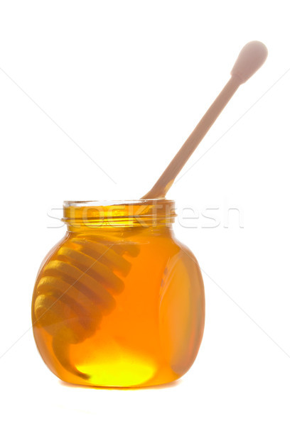 Stock photo: honey in glass pot