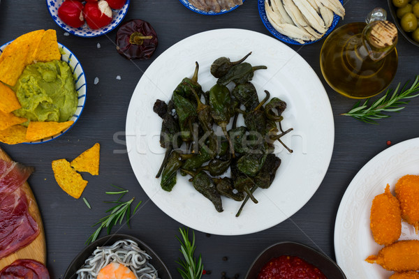 Table with spanish tapas Stock photo © neirfy