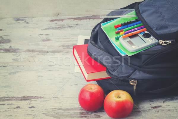 Stock photo: School backpack with supplies