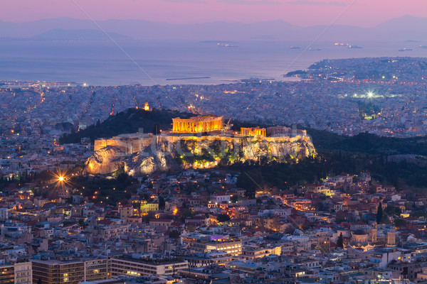 cityscape of Athens at night, Greece Stock photo © neirfy