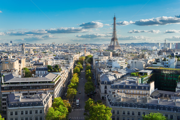 Eiffel turné Párizs városkép panorámakép kilátás Stock fotó © neirfy