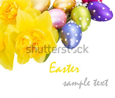 spring narcissus with eggs Stock photo © neirfy