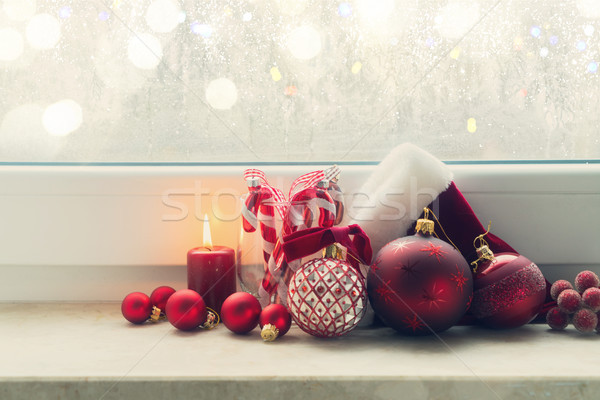 Christmas scene with burning light Stock photo © neirfy