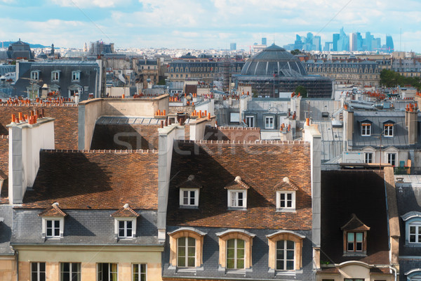 Bağbozumu çatılar Paris görmek Fransa inşaat Stok fotoğraf © neirfy