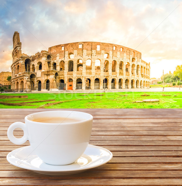 Cup of coffee in Rome Stock photo © neirfy