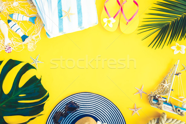 Summer flat lay scenery Stock photo © neirfy