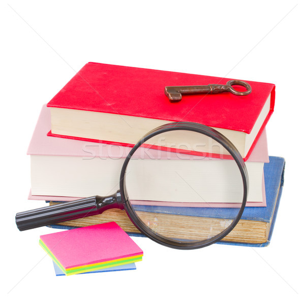 school stationery and looking glass Stock photo © neirfy