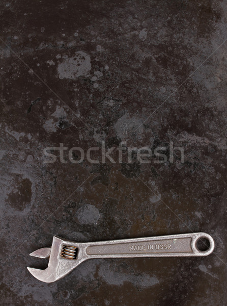 Adjustable wrench ob black metal Stock photo © neirfy