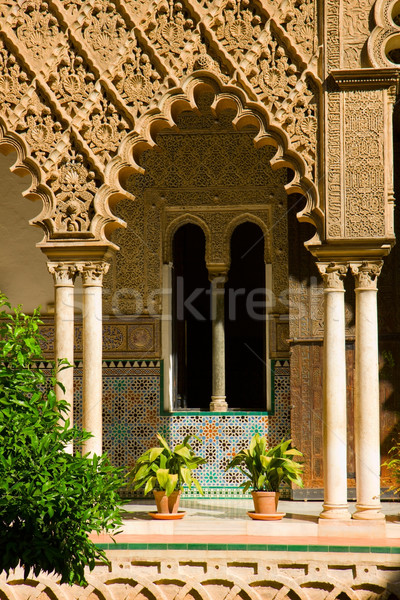Real Spania patio copac constructii construcţie Imagine de stoc © neirfy