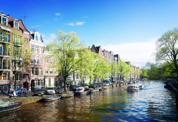 Maisons Pays-Bas canal paysages rétro [[stock_photo]] © neirfy