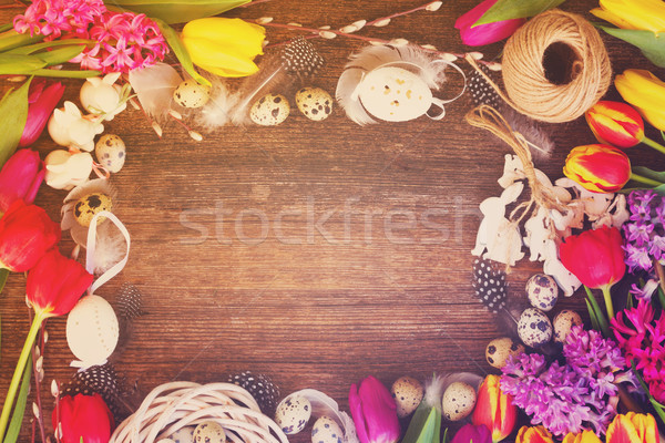 Сток-фото: весенние · цветы · пасхальных · яиц · весны · Пасху · кадр · свежие