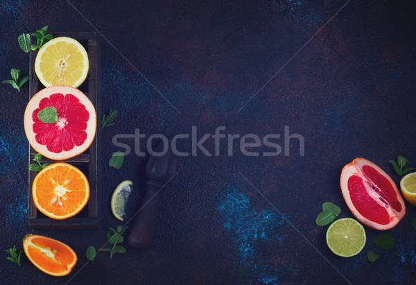 Orange, lemon and grapefruit Stock photo © neirfy