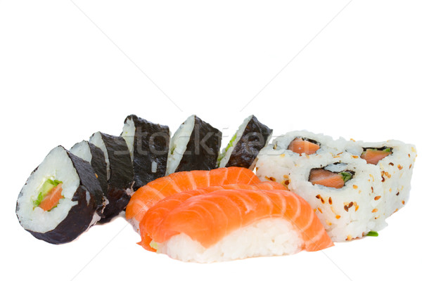 Sushi plato aislado blanco alimentos peces Foto stock © neirfy