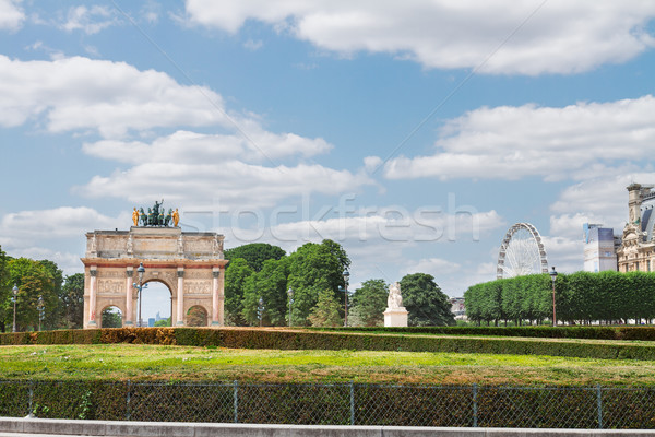 Foto stock: Arco · do · Triunfo · Paris · ver · jardim · França