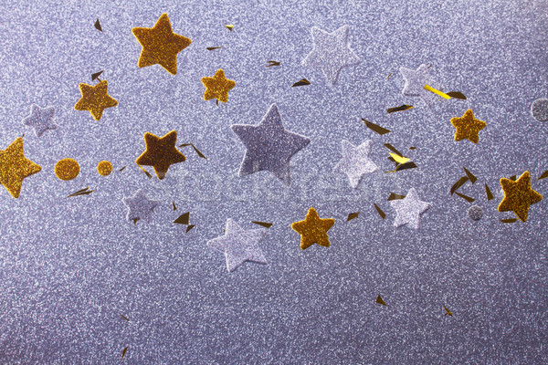 Prata dourado natal estrelas partículas Foto stock © neirfy