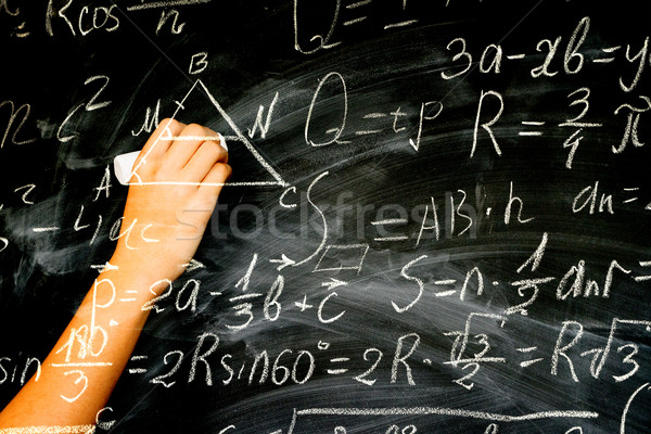 Hand writting on black board Stock photo © neirfy