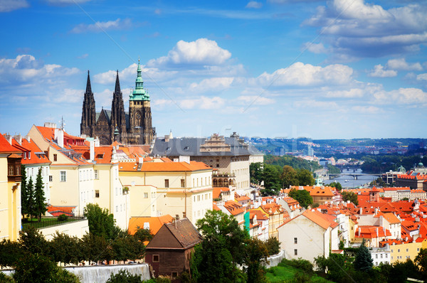 Vedere Praga district Republica Ceha cer oraş Imagine de stoc © neirfy