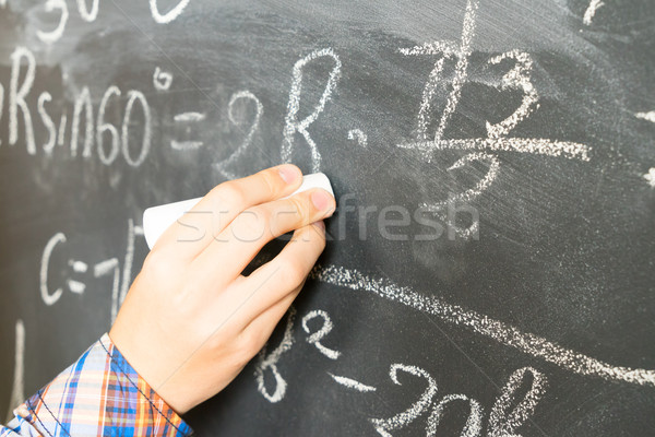 Hand writting on black board Stock photo © neirfy