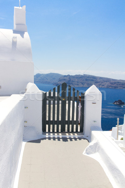 Foto stock: Belo · detalhes · santorini · ilha · Grécia · azul