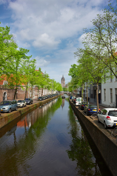 old town of Delft in spring, Holland Stock photo © neirfy