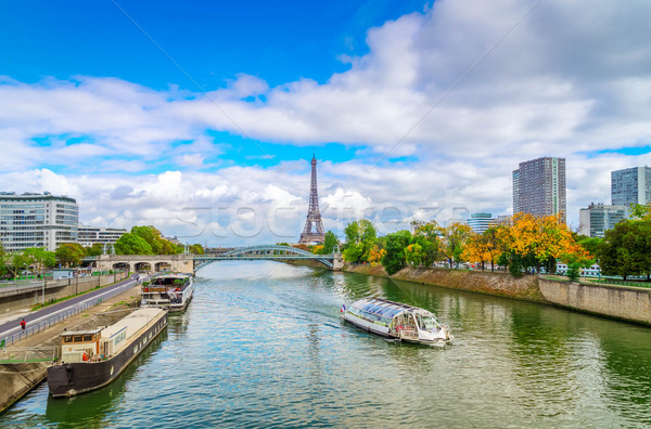 Eiffel tour Parijs Eiffeltoren huizen Stockfoto © neirfy