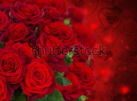 Güller karanlık kırmızı bokeh kalpler düğün Stok fotoğraf © neirfy