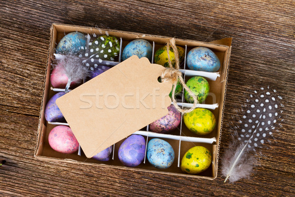 Colored quail eggs Stock photo © neirfy