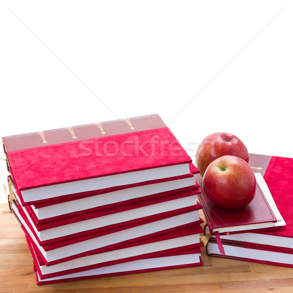 Libros manzanas aislado blanco escuela Foto stock © neirfy