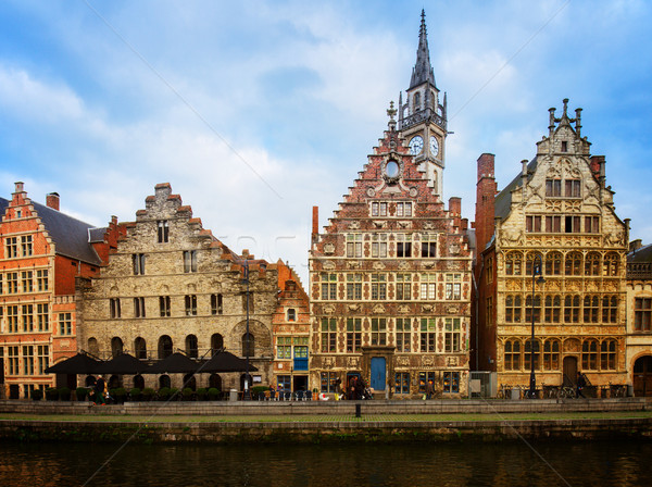 historical Graslei harbor  , Ghent Stock photo © neirfy