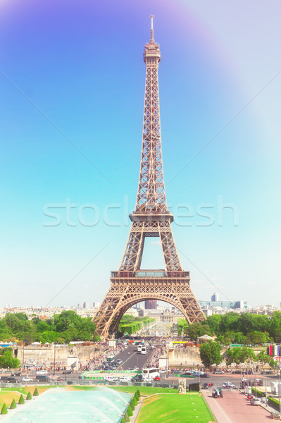 Eyfel Kulesi Paris Cityscape yaz gün Fransa Stok fotoğraf © neirfy