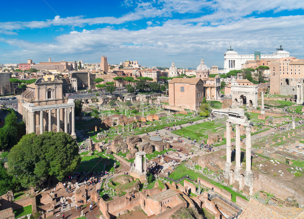 Fórum római romok Róma Olaszország városkép Stock fotó © neirfy