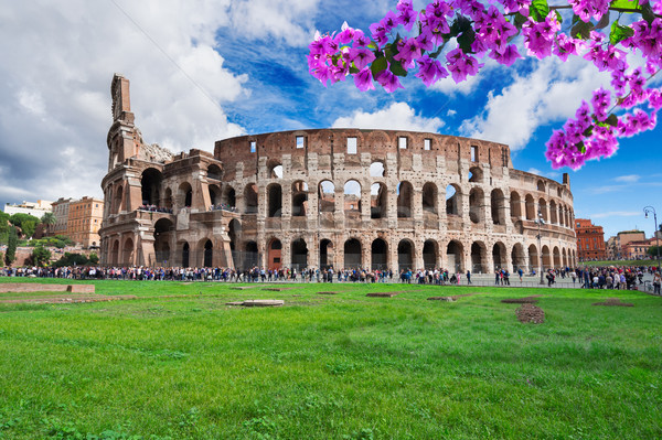 Colosseum naplemente Róma Olaszország romok antik Stock fotó © neirfy