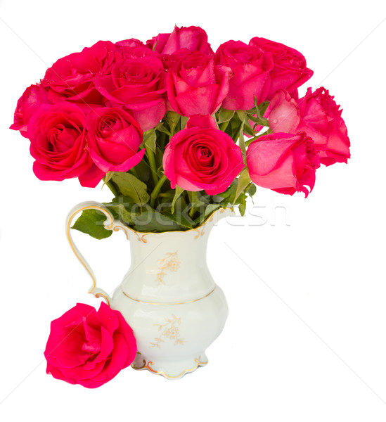 Mauve fresh  roses in vase Stock photo © neirfy
