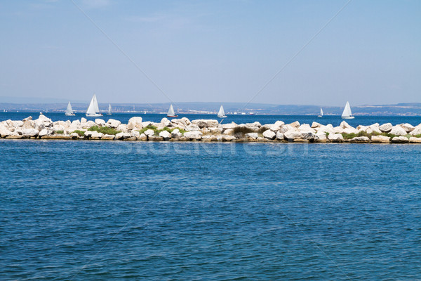 Peisaj marin albastru ocean marea mediterana mare Imagine de stoc © neirfy