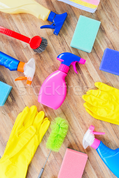 Nettoyage de printemps coloré bureau maison main maison Photo stock © neirfy