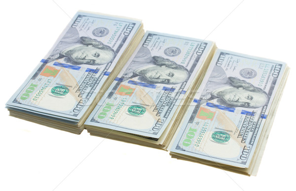 thre piles of dollars money Stock photo © neirfy