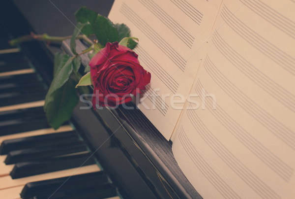 open  notes paper on piano Stock photo © neirfy