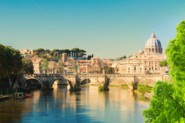 大教堂 橋 河 羅馬 夏天 意大利 商業照片 © neirfy