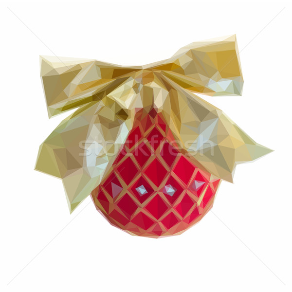Red Christmas ball with golden bow Stock photo © neirfy