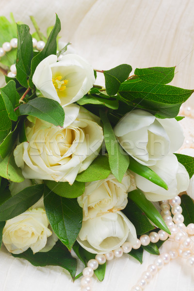 pink and orange roses with lace Stock photo © neirfy