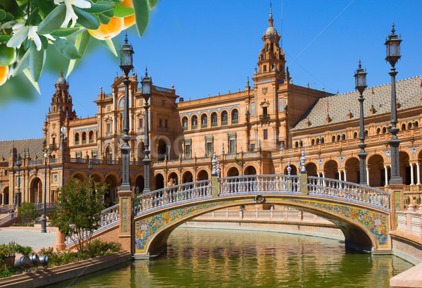 famouse square of Spain in Seville Stock photo © neirfy