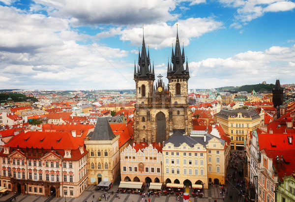 Tyn cathedral at market square Stock photo © neirfy
